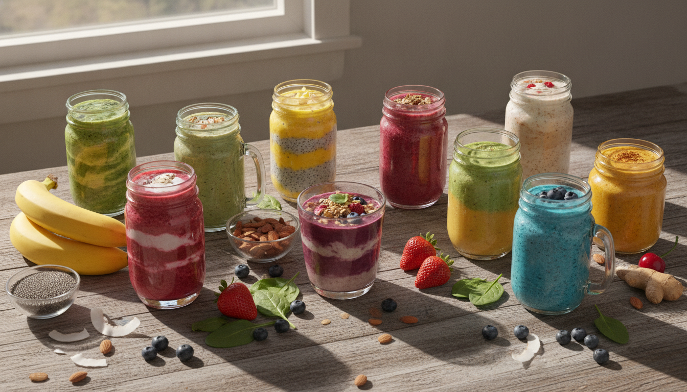 découvrez 10 recettes de smoothies sains et délicieux pour bien démarrer votre journée avec un petit-déjeuner nutritif et énergisant.