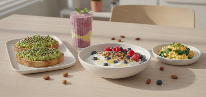 découvrez des idées simples et délicieuses de petit-déjeuner protéiné pour rester énergique et tenir toute la matinée sans coup de fatigue.